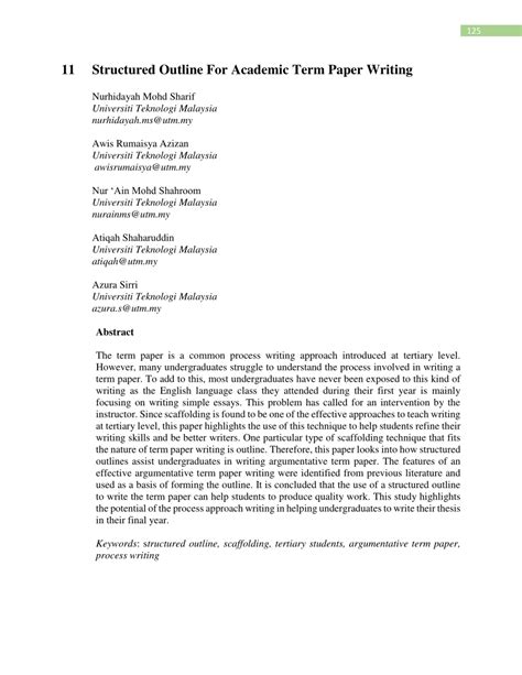 Term Paper Outline Format に対する画像結果