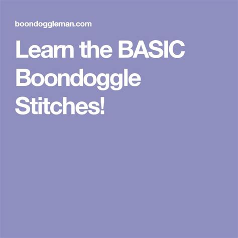 Image result for Basic Boondoggle Stitch