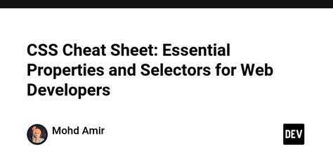 Image result for CSS Properties Cheat Sheet