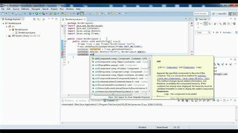 Toradh íomhá ar BorderLayout Java Swing Picture