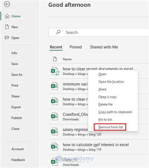 Image result for Recent Excel File