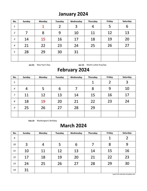 Image result for Free Printable 3 Month Calendar Template