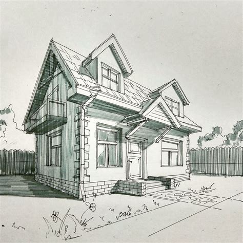 Image result for Perspective Drawing of a House