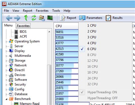 Toradh íomhá ar Benchmark AIDA64 CPU