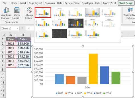 تصویر کا نتیجہ برائے How to Change Chart Style Excel