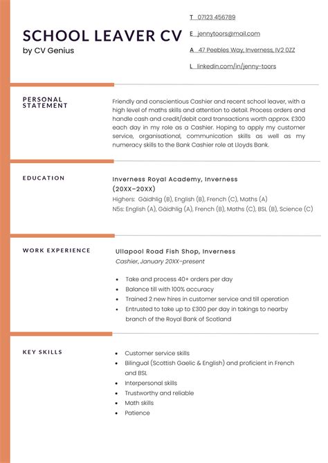 CV Template for Students에 대한 이미지 결과