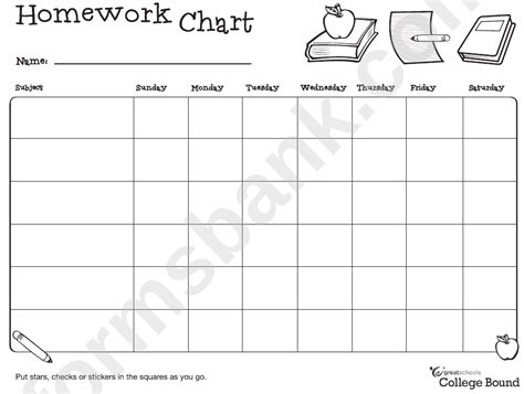 Image result for Free Printable Homework Charts