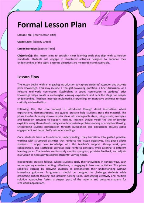 Image result for Annotated Lesson Plan Template