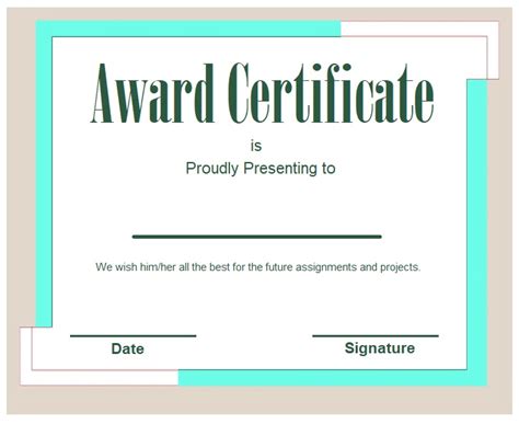 Award Certificate Sample 的图像结果