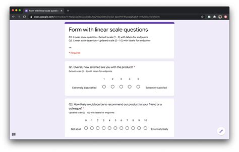 Image result for Linear Scale in Google Forms