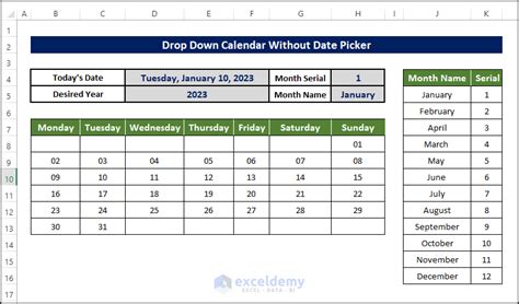 Image result for Excel Drop Down Date PICKER