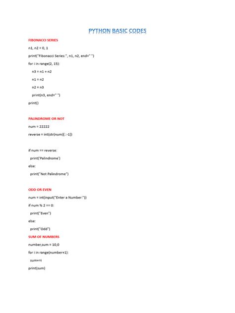 Image result for Basic Python Code Printable