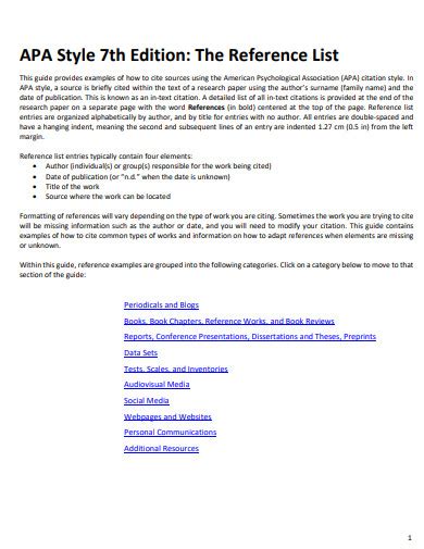 Image result for APA 7 Reference List