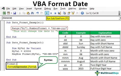 Image result for VBA Code Date Format