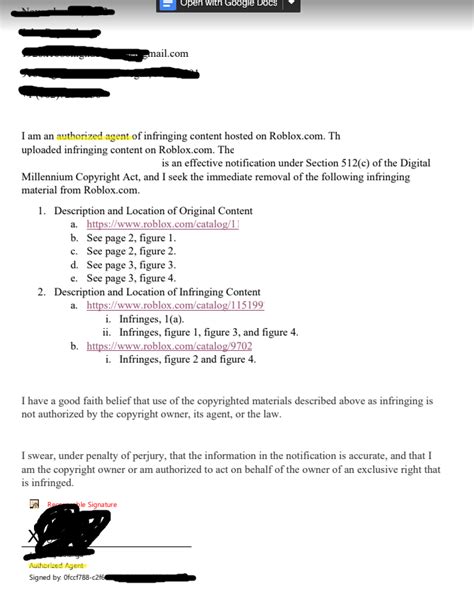 Toradh íomhá ar Roblox DMCA