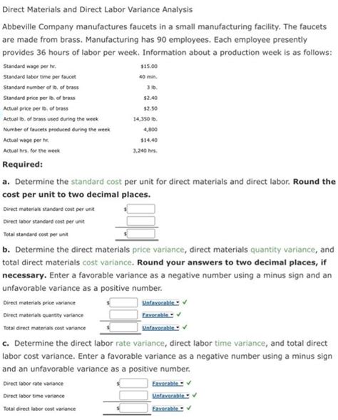 Toradh íomhá ar Direct Labor Variance Analysis