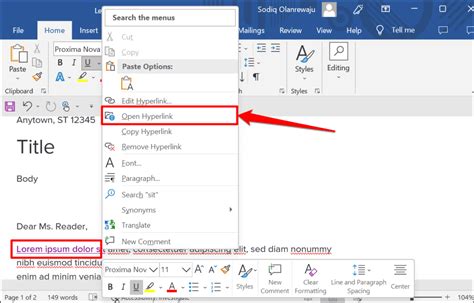 Image result for How to Add Website Link in Word Document