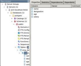 Toradh íomhá ar PostgreSQL CreateTable Frommscratch