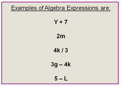 Toradh íomhá ar Basic Algebraic Expressions