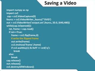 Toradh íomhá ar Python Dispaly Screen VideoWriter CV2