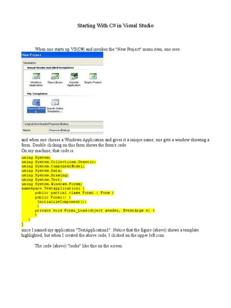 Image result for C# Starting Code