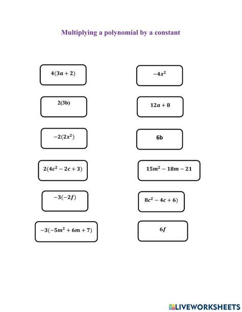 Toradh íomhá ar Multiplying Polynomials Practice Worksheet