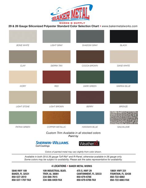 Image result for Tin Roof Color Chart