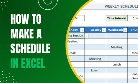 Image result for Make a Schedule Using Excel