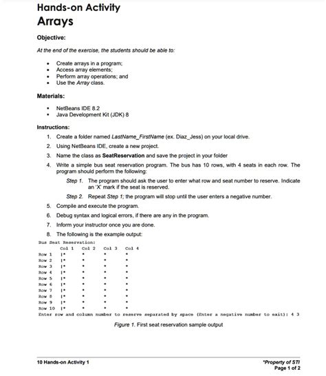 Afbeeldingsresultaten voor Hands-On Activity Arrays