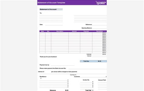 Image result for Blank Account Statement Template Excel