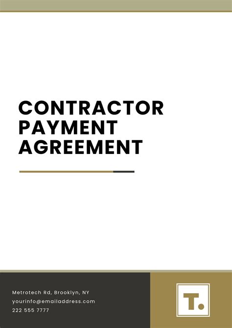 Image result for Contractor Payment Contract Template