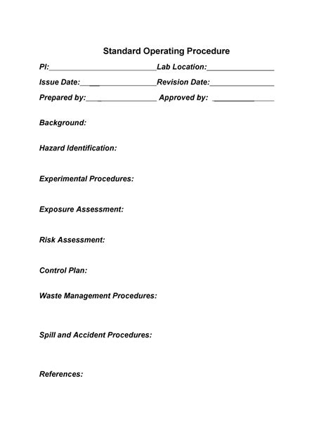 Toradh íomhá ar Procedure Template Examples