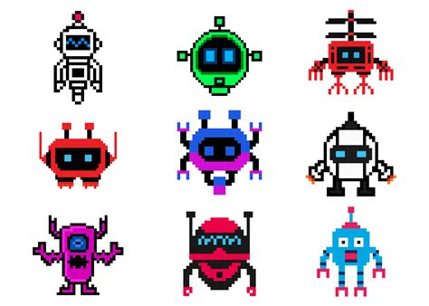 Afbeeldingsresultaten voor Pixel Art Robot