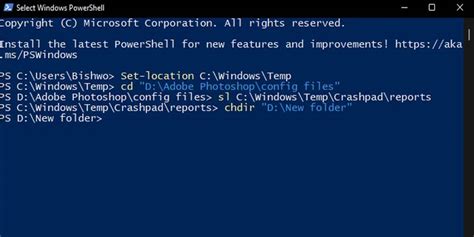 Image result for How to Shortcut Change Directory PowerShell
