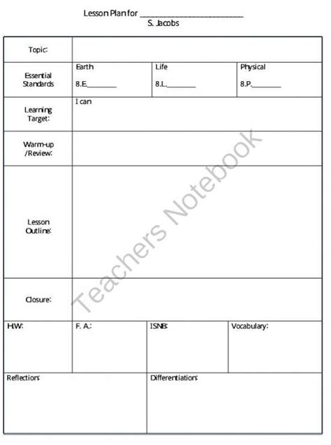 Image result for 4th Grade Lesson Plan Template