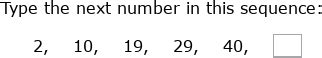 Complete an Increasing Number Pattern Explain に対する画像結果