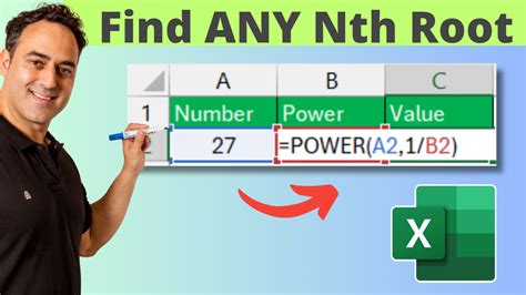 How to Write the N Root in Excel に対する画像結果