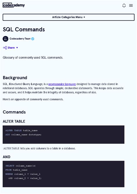 Codecademy SQL に対する画像結果