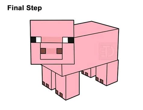 Toradh íomhá ar How to Draw Minecraft Pig