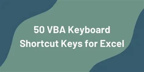 Excel Coding VBA Shortcut Keys に対する画像結果