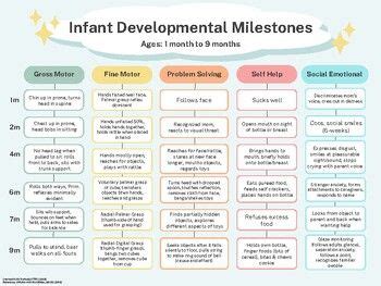 Toradh íomhá ar Infant Development Milestones Chart