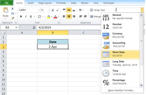 Toradh íomhá ar How to Set Short Date in Excel