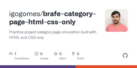 Image result for Category Page GitHub HTML/CSS
