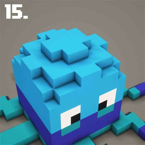 Toradh íomhá ar Minecraft Octopus Build