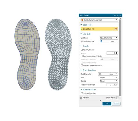 Toradh íomhá ar SolidWorks Conformal Lattice