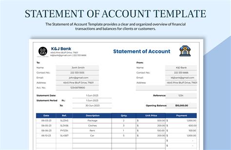Image result for Blank Account Statement Template Excel