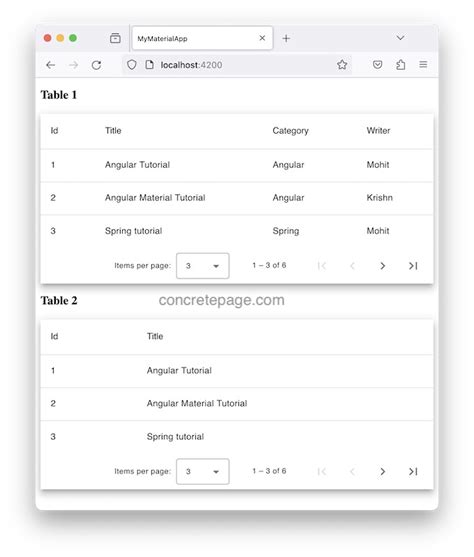 Image result for Angular Material Data Table