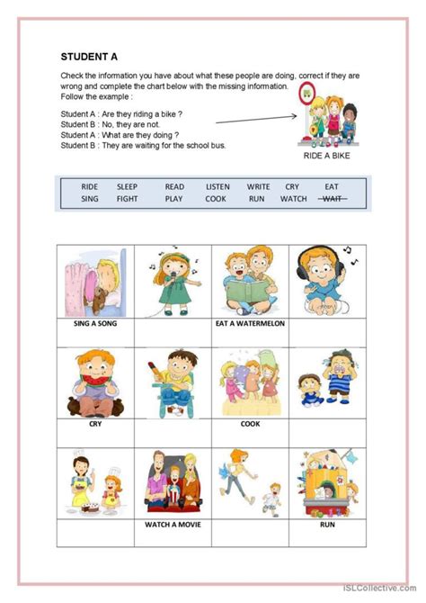 Present Continuous Speaking Worksheet.pdf に対する画像結果