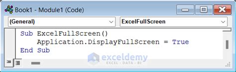 تصویر کا نتیجہ برائے Excel Full Screen VBA Code