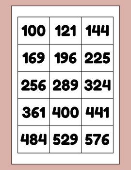 Image result for Perfect Squares Less than 50